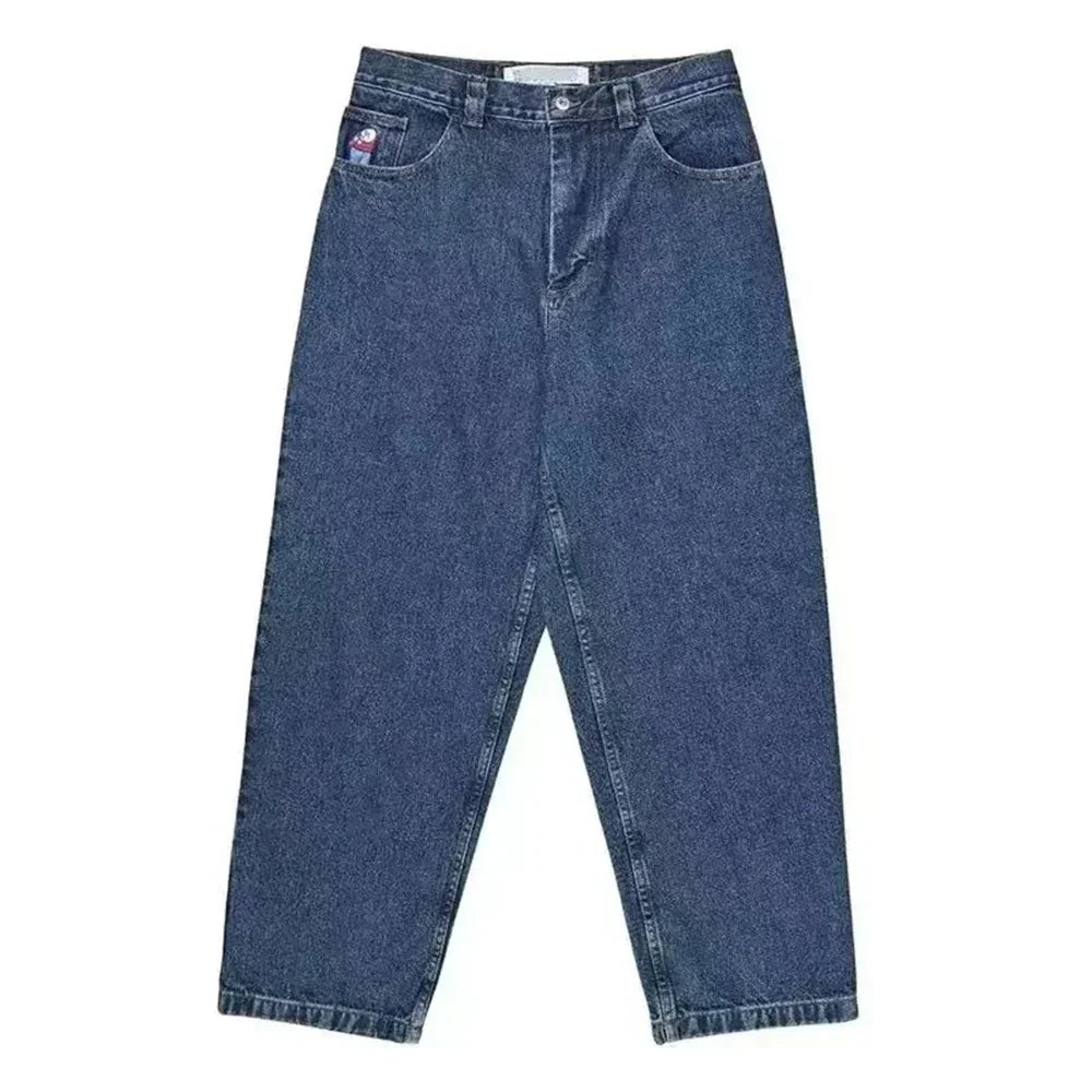 big boy denim y2k embroidery golf trap wang jeans men women streetwear baggy jeans pants leisure simple straight cargo trousers unique cargo style 4053