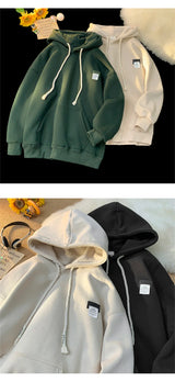 New in Solid Color Hooded Sweatshirts For Men And Women Y2K Streetwear Appliques Hoodies Autumn Oversize Fleece Pullover