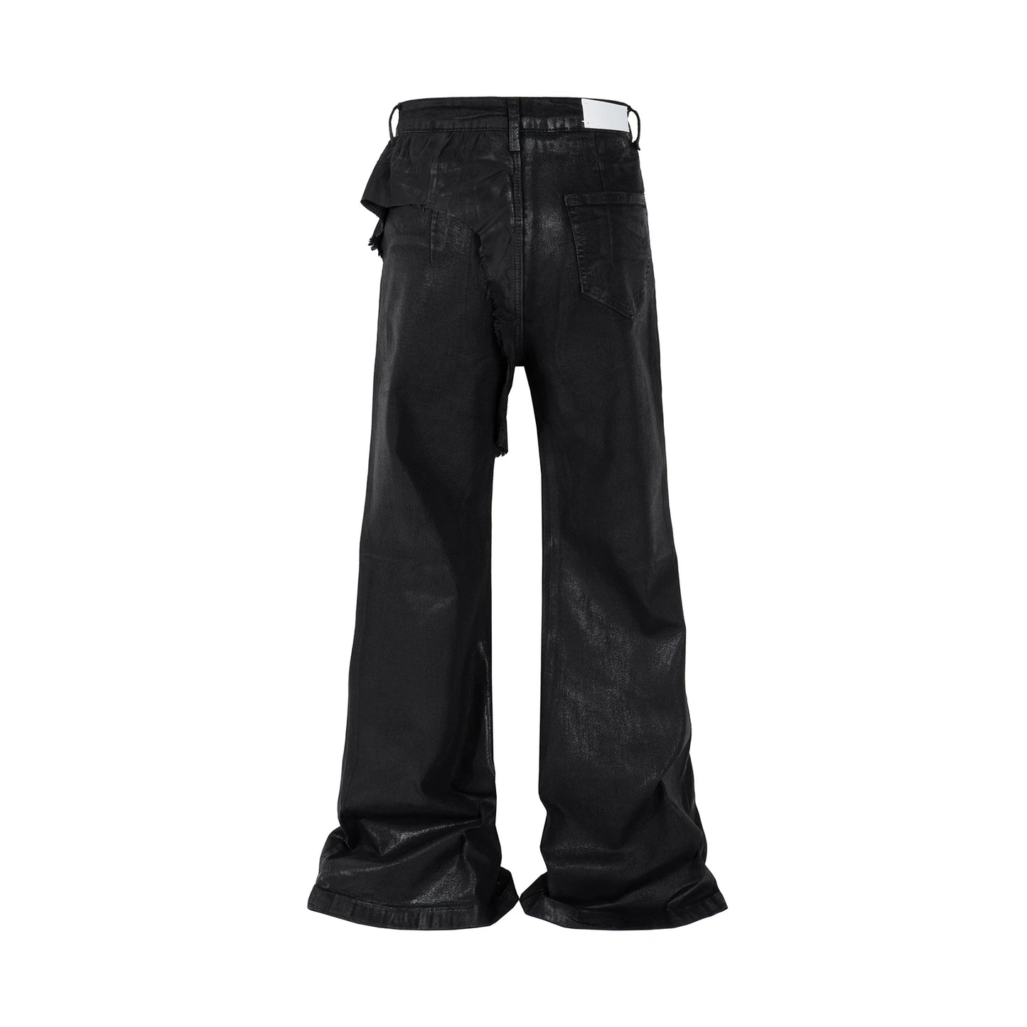 y2k streetwear wax leather strecth jeans for men and women ropa hombre baggy flare pants oversized straight denim trousers 1 unique jeans style 1137