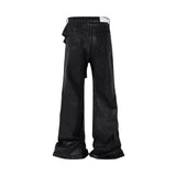 y2k streetwear wax leather strecth jeans for men and women ropa hombre baggy flare pants oversized straight denim trousers 1 unique jeans style 1137