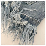 Raw Edge Fringe Gothic Style Denim Shorts Female Summer American Street High Waist Design Sense Casual A Word Super Short