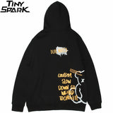 2023 Men Hip Hop Hoodie Sweatshirt Streetwear Bear Letter Print Pullov