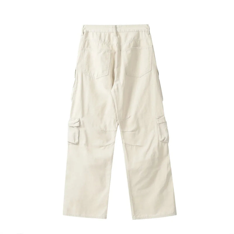 new multi pocket heavy industry washed cargo pants mens high rise loose y2k vintage streetwear oversized straight leg jeans multi-pocket cargos