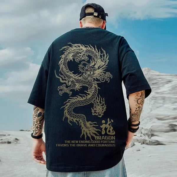 Gothic Vintage anime – 2024 New Goth Dragon Graphic Men T Shirt Y2K Streetwear Over
