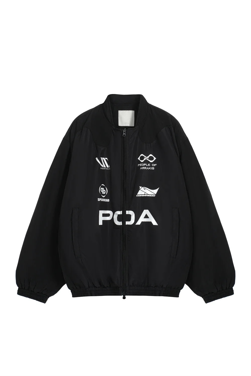 Y2K aesthetic drop featuring undermycar 2024s trendy brand high quality color matching printed shoulder padded cotton coat jacket