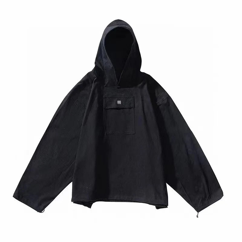 graphic outerwear featuring frog drift streetwear kanye west yzy oversize loose pizex windbreaker drawstring jacket coat for men design – premium quality jacket for men