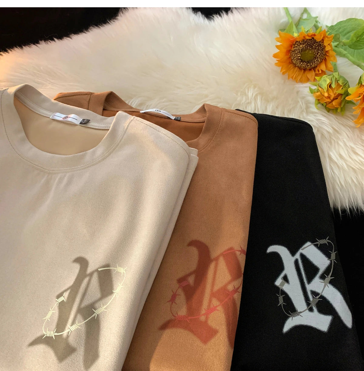 Y2k Vintage print – Trendy Street T Shirt Summer Suede T Shirt Men Fashion Letter