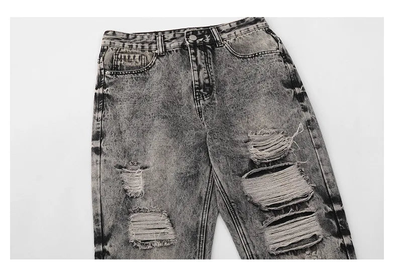 destroy distressed ripped denim jean pants new fashion biker jeans streetwear slim pants jogger y2k mens jeans skinny jeans men unique joggers style 2447