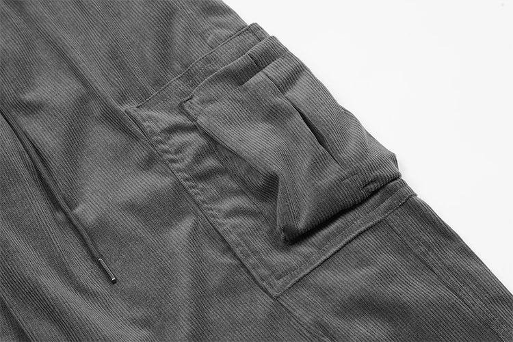 women high street corduroy pants casual elastic waist side pocket loose straight pant unisex hip hop y2k loose streetwear jogger unique joggers style 2369