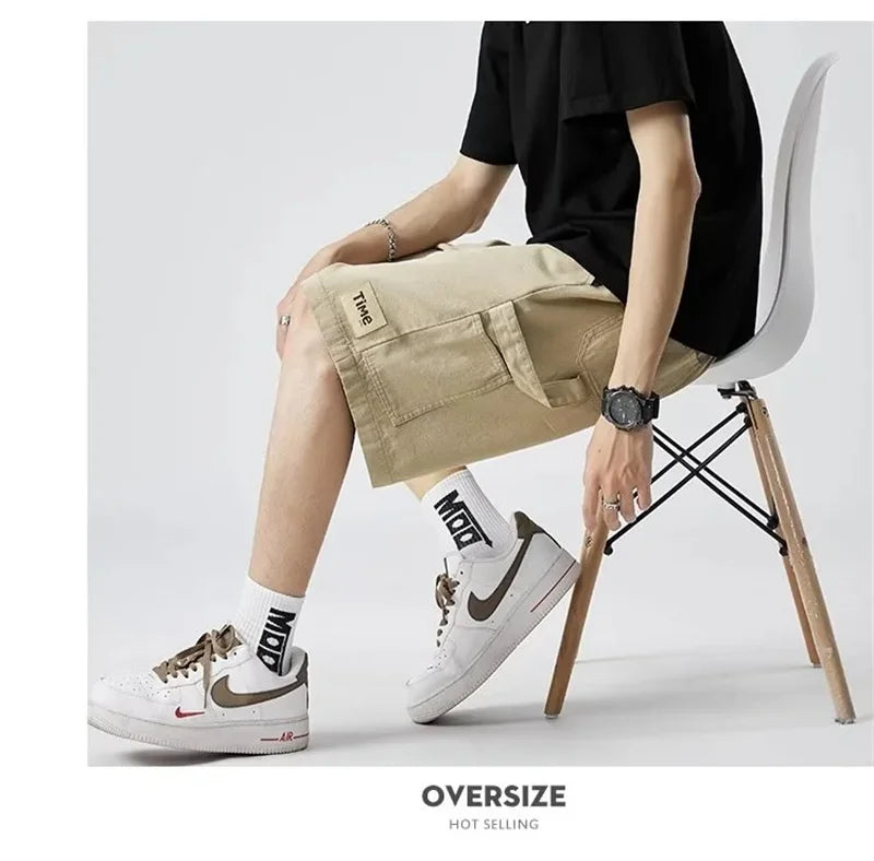 summer american casual retro shorts for men 2025 new loose straight short sweatpant streetwear fashion five point baggy bermudas unique joggers style 352