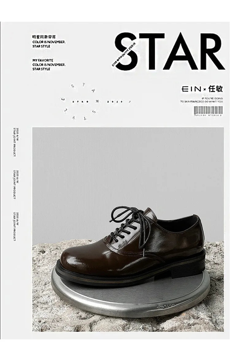 Commute Business Casual Derby Shoes Men Women Streetwear Fashion Hip Hop PU Leather Shoes Couple Shoe