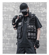 menswear fashion piece featuring hip hop sleeveless vests adjustment cargo waistcoat with pockets zipper military jacket fashion streetwear mens tactical vests design – premium quality jacket for men