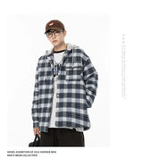 Winter Quilted Thick Plaid Hooded Jacket Men Wmen Streetwear Fashion Oversize Loose Casual Hoody Jacket Padded-cotton Parka Coat
