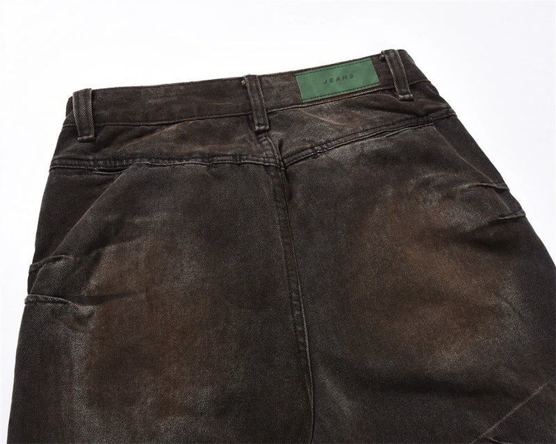 vintage baggy jeans men tie dyed distressed loose straight denim pants luxury designer jeans male streetwear hip hop trousers unique jeans style 176