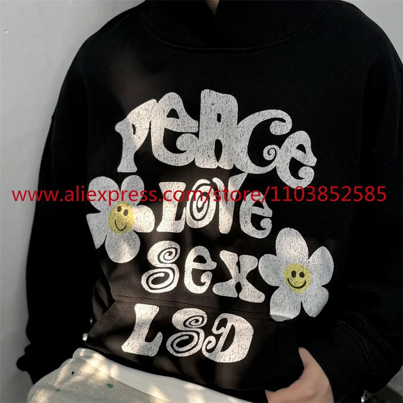 2024 New Autumn Winter Vintage Long Sleeved Hoodie American Heavyweigh
