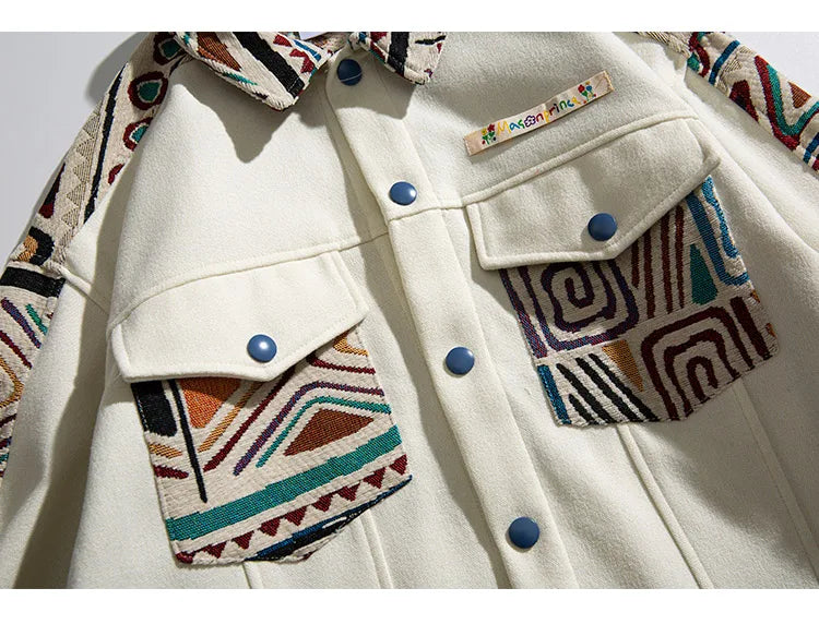 Hooded zip-up windbreaker nan puffer streetwear