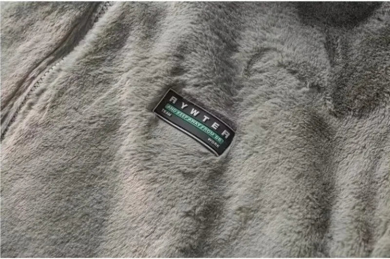 Street Lamb Wool Jacket Mens 2024 Winter Stand Collar Letter Patchwork College Parkas Fleece Warm New Thickening Couple Coats