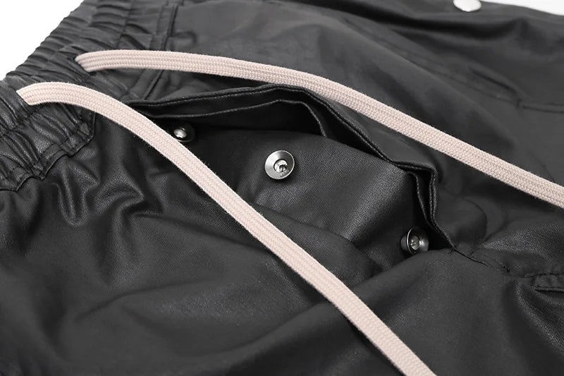 new men 2023 rick waxed workwear breasted rivet sides cargo comfortable cotton parkour sweat casual pants sweatpants tag 721 streetwear sweatpants