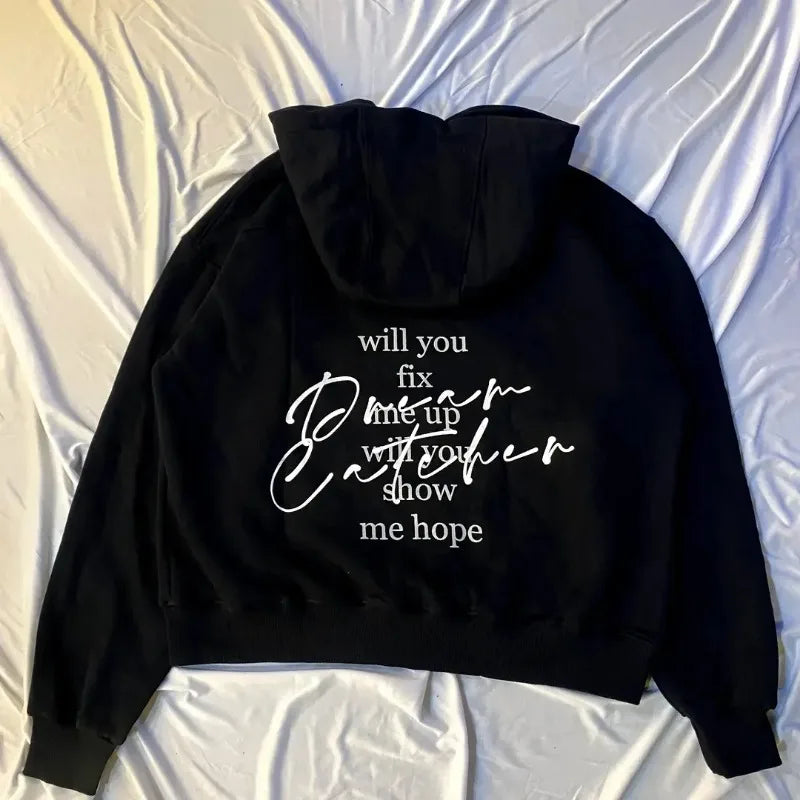 Street Cartoon Animation Printed Pullover Hoodie Men Y2K Harajuku Retr