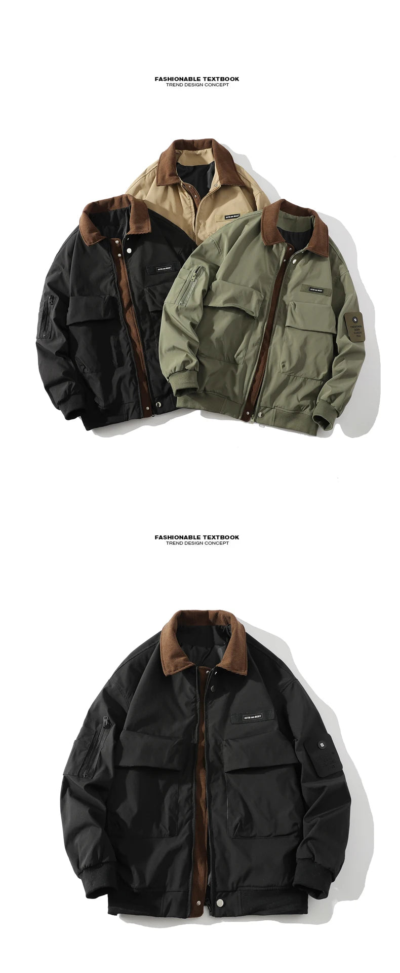 casual layering jacket featuring american style men loose pilot jacket multi pocket retro casual corduroy patchwork lapel jacket male outerwear workwear jacket design – premium quality jacket for men