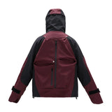 Brand New 2023 Mens under my car Armor zipper Parkas Windproof hooded jacket Tatting Purple Multiple pockets outdoor Wear #350