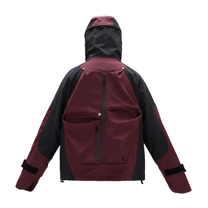 Brand New 2023 Mens under my car Armor zipper Parkas Windproof hooded jacket Tatting Purple Multiple pockets outdoor Wear #350