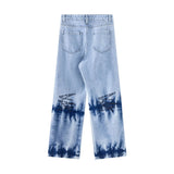 2024 Streetwear Blue Jeans Letter Printing Vintage Retro Denim Trousers Harajuku Jogger Denim Jeans Hipster