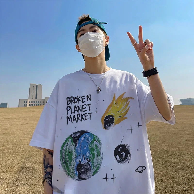 Y2K Graphic Tee – Newest Saint T Shirts Letter Pattern Tops Tee Men Woman Spri – Urban Streetwear for Men & Women