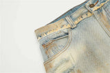 mens fashion ripped jeans blue straight baggy jeans trousers luxury loose casual distressed denim pants male unique jeans style 6054