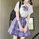 Jk Uniforms Gyaru School Uniform for Girl Student Pleated Skirt Uniform Set Women Short Sleeve Bow Tie Seifuku Japanese Style
