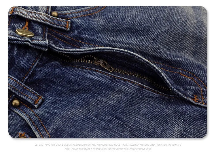 2024 autumn and winter new wave pants wash do old outline jeans unique jeans style 6274