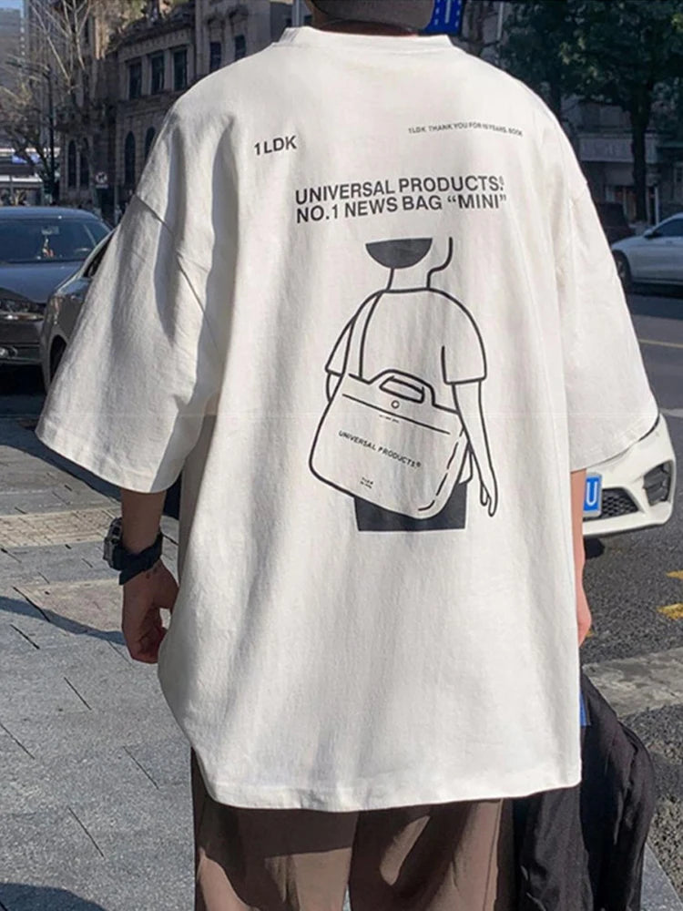 Harajuku Tribal flames – Japanese Streetwear T Shirt Mens Summer Oversized Graphic