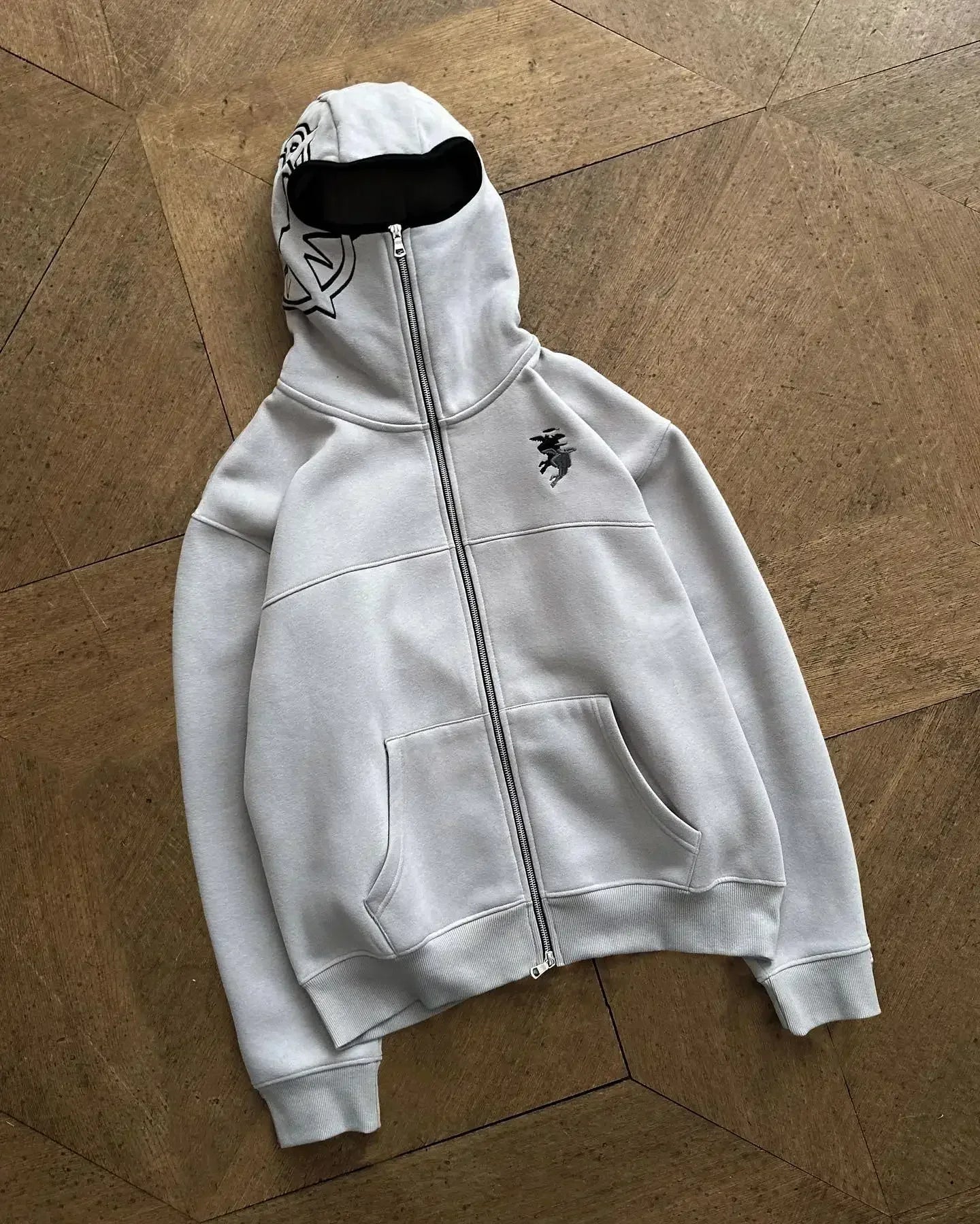 Retro printed super large hooded sweatshirt sweatshirt pullover Thermal retro Y2K pullover hooded sweatshirt