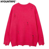 fashion butterfly knitted oversized sweater unisex o neck ripped holes knit pullover streetwear unisex loose sweaters clothing aesthetic street look hoodie, Y2K vintage urban hoodie, streetwear fashion hoodie