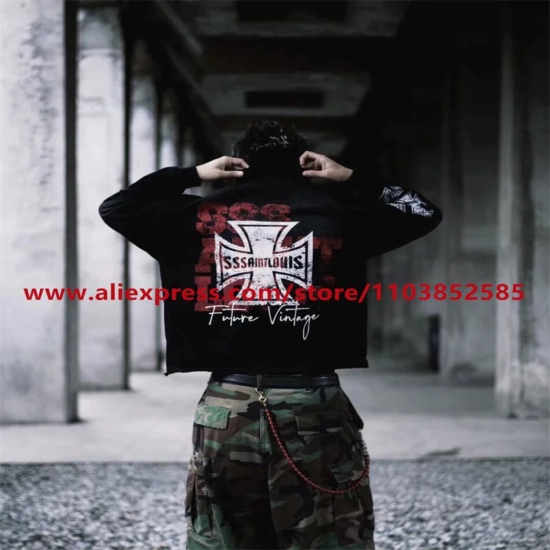 2024 Autumn Vintage American Heavy Weight Oversize Long Sleeve T Shirt