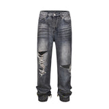 frayed hole distreesed big hole baggy jeans for men and women pantalones hombre streetwear y2k casual denim trousers oversized stacked flare jeans