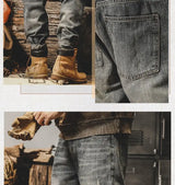 american high street personalized hip hop washed straight leg jeans for men and women loose and handsome trendy casual pants y2k unique jeans style 672