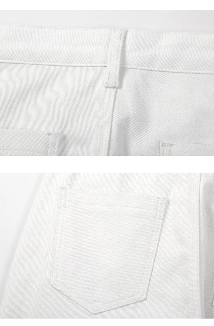 high street black white straight zipper becomes slightly flared denim jeans harajuku casual hip hop cashew flower jeans for men unique jeans style 4428