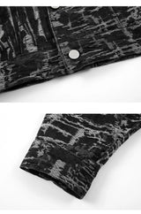 irregular scratched ripped holes denim jackets 2023 fashion turn down collar mens jean outerwear casual streetwear jeans nan  - variant style 3c5071 for streetwear fashion
