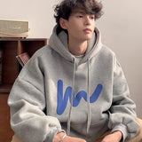 Fashionable Korean personality simple printed hooded sweatshirt for men autumn street Y2K new niche Japanese style boys' hoodie
