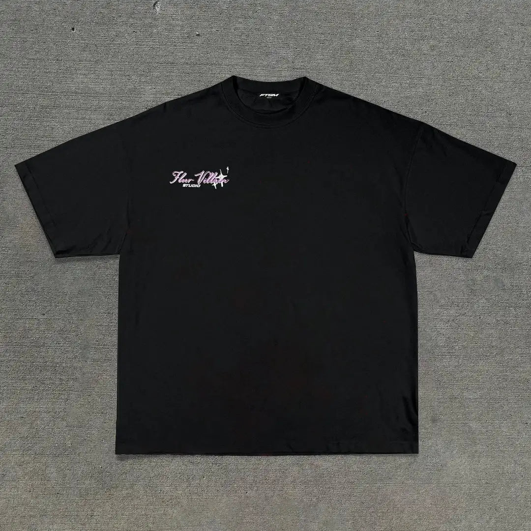 Skatecore Streetwear Tee – Tag Font Graphic with Flame Accent