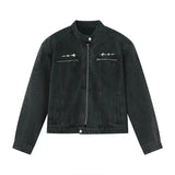 Mens Denim Jackets American Style High Street Zippers Coat Vintage Was