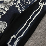vaporwave oversized shirt featuring cactus jack fashion skull skeleton hoodie zip up plush hoodie cardigan kanye oversized zipper hoodies y2k men black clothes
