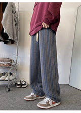 high quality stripe plaid mens trousers baggy straight fashion classic padded autumn winter casual pants male plus size m 8xl unique default style 1172