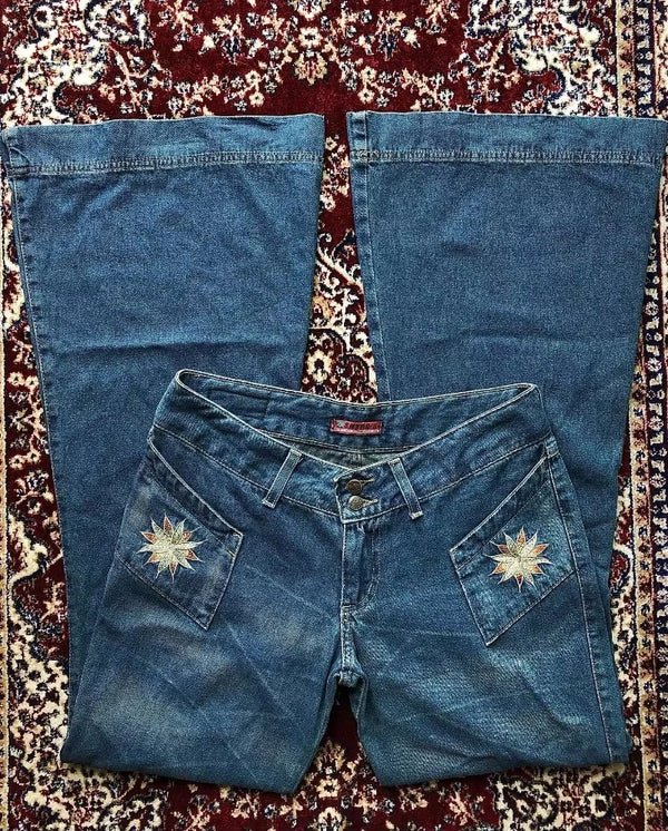 american y2k new fashion trend flare jeans women street casual loose low waist slim wide leg pants harajuku joker punk jeans stacked flare jeans