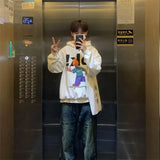 Trendy European American Ins Cartoon Fun Hooded Sweatshirts Men Women in Autumn and Winter Y2K Personalized Hot Couple Jackets