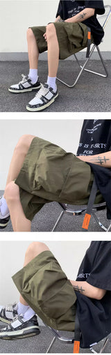 american functional cargo shorts for men 2024 summer multi pockets baggy gym short pants y2k streetwear bermuda shorts hombre unique cargo style 383