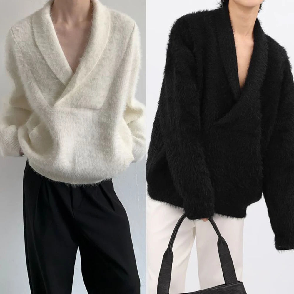 varsity flame knitwear, statement sweater, cozy knitwear for men, oversized grunge aesthetic winter top