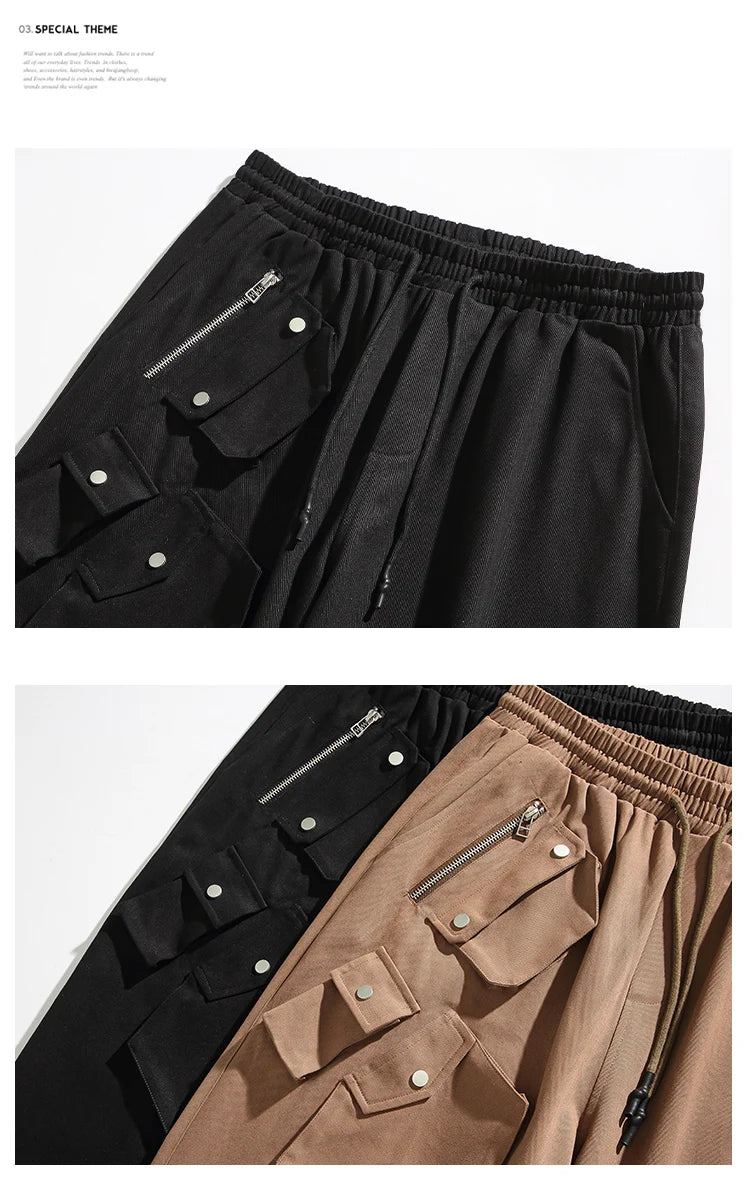 men streetwear fashion loose casual wide leg techwear cargo pants track trousers women harem trousers joggers sweatpants unique joggers style 948