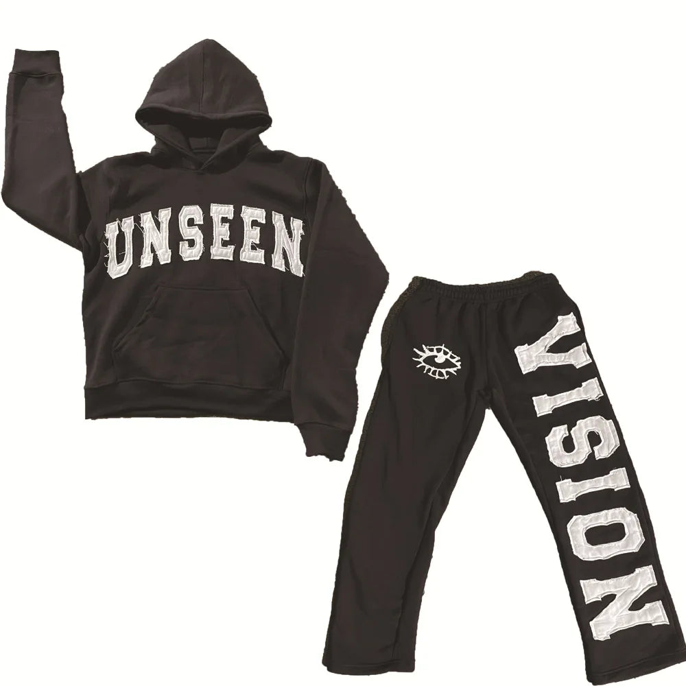 Y2k Round Neck Long Sleeved Hoodie Streetwear Oversized Hip-Hop Vintage Punk Embroidery Sweatshirt